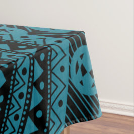 Elegant Blauw Geometrisch Abstract Tribal Pattern  Tafelkleed
