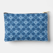 Elegant blauw geometrisch bloemenpatroon etui (Achterkant)