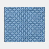 Elegant blauw geometrisch bloemenpatroon fleece deken (Voorkant (Horizontaal))