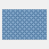 Elegant blauw geometrisch bloemenpatroon inpakpapier vel (Voorkant)