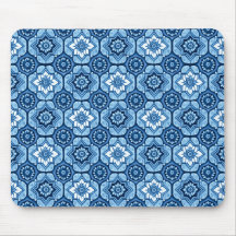 Elegant blauw geometrisch bloemenpatroon