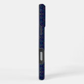 Elegant Blauw Geometrisch iPhone Hoesje (Rechterkant)