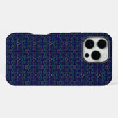Elegant Blauw Geometrisch iPhone Hoesje (Achterkant horizontaal)