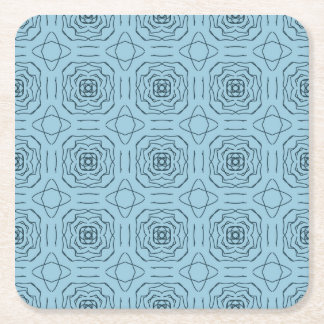 Elegant Blauw Geometrisch Lijn Kunst Naadloos Patr Kartonnen Onderzetters