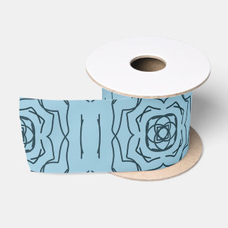 Elegant Blauw Geometrisch Lijn Kunst Naadloos Patr Satijnen Lint