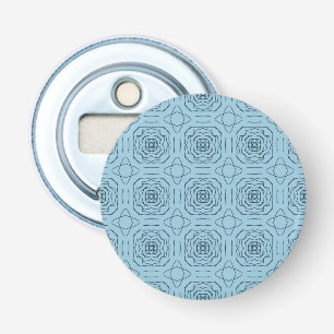 Elegant blauw geometrisch lijnkunst naadloos patro button flesopener