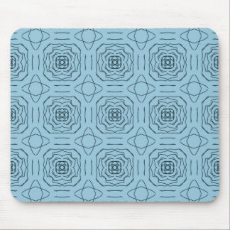 Elegant blauw geometrisch lijnkunst naadloos patro muismat