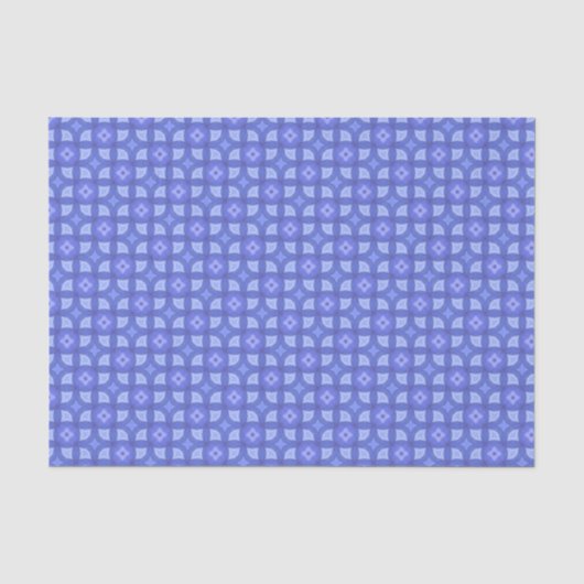 Elegant Blauw Geometrisch Patroon Modern Chic Tissuepapier (Voorkant)