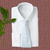 Elegant blauw geometrisch patroon stropdas