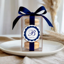 Elegant blauw geschulpte monogram