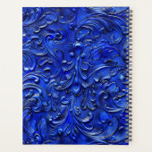 Elegant blauw geslepen leer planner (Achterkant)