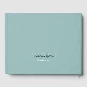 elegant blauw gestreepte trouwboekje gastenboek (Achterkant)