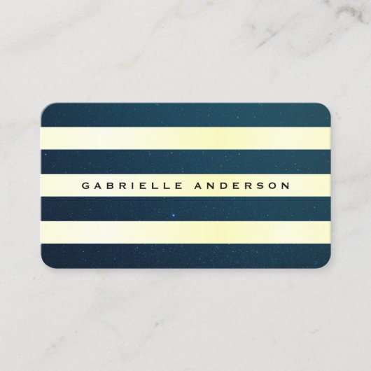 Elegant blauw gevlekt | Stripe patroon Visitekaartje (Voorkant)