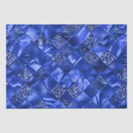 Elegant Blauw Glitter Diamant Traliewerk Patroon Tissuepapier