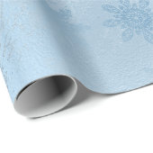 Elegant blauw glitter marble snewflawflakes kerst cadeaupapier (Rol Hoek)