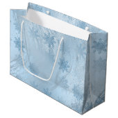 Elegant blauw glitter marble snewflawflakes kerst groot cadeauzakje (Voorkant Gekanteld)