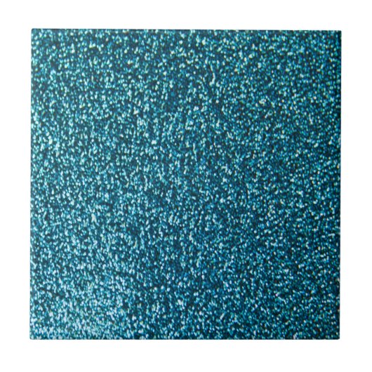 Elegant blauw glitter tegeltje (Voorkant)