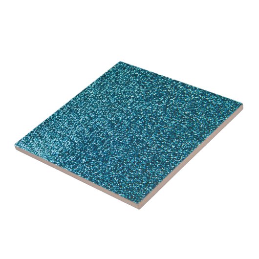 Elegant blauw glitter tegeltje (Zijkant)