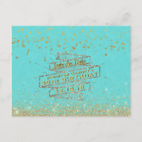 Elegant Blauw Goud 30e Verjaardag Save the Date