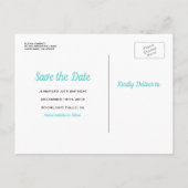 Elegant Blauw Goud 30e Verjaardag Save the Date Aankondigingskaart (Achterkant)