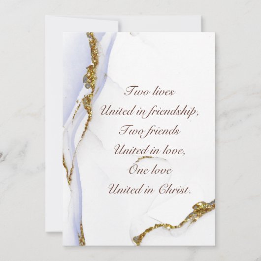 Elegant Blauw Goud Abstract Inspirerend Bruiloft Save The Date (Achterkant)