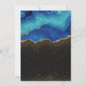 Elegant Blauw Goud Abstract Marmer Design Kaart (Achterkant)