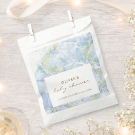 Elegant Blauw Goud Agaat Jongen Baby shower Bedankzakje