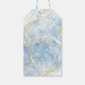 Elegant Blauw Goud Agaat Jongen Baby shower Cadeaulabel (Achterkant)