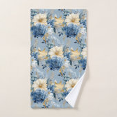 Elegant Blauw Goud Bloemen Rozen Handdoek Set (Handdoek)