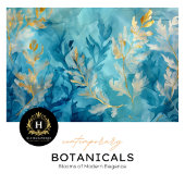Elegant blauw goud botanisch ontwerp tissuepapier
