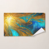 Elegant Blauw Goud Burst Badkamer Handdoek Set (Handdoek)