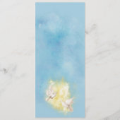 Elegant Blauw & Goud Huwelijk witte Duiven Menu Ka (Achterkant)