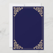 Elegant Blauw Goud Islamitisch Moslim Bruiloft Kaart (Achterkant)