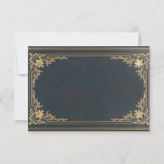  Elegant Blauw Goud Kalligrafie Bruiloft RSVP Kaartje (Achterkant)