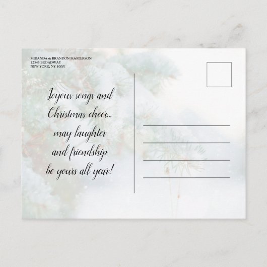 Elegant Blauw Goud Kerstballen Vakantiefeest Uitnodiging Briefkaart (Achterkant)