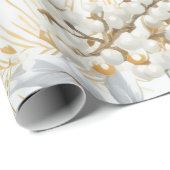 Elegant Blauw & Goud Kerstpapier Cadeaupapier (Rol Hoek)