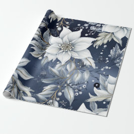 Elegant Blauw & Goud Kerstpapier Cadeaupapier