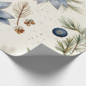Elegant Blauw & Goud Kerstpapier Cadeaupapier (Hoek)