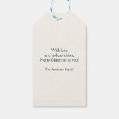 Elegant Blauw & Goud Kerstversiering Patroon Cadeaulabel (Achterkant)
