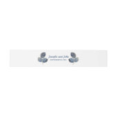 Elegant Blauw Goud Marmeren Botanische Bruiloft Uitnodigingen Wikkel (Vlak)