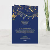 Elegant Blauw Goud Muziekseniore Recitalprogramma (Achterkant)