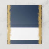 Elegant blauw goud rand plaatskaartje (Buitenkant ongevouwen)