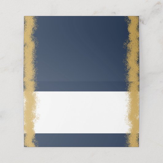 Elegant blauw goud rand plaatskaartje (Buitenkant ongevouwen)