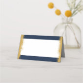 Elegant blauw goud rand plaatskaartje (Voorkant)