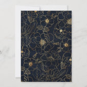 Elegant Blauw Goud Rozen Kaart (Achterkant)