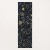 Elegant Blauw Goud Rozen Yogamat (Voorkant)