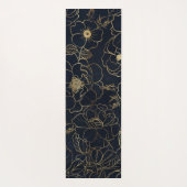 Elegant Blauw Goud Rozen Yogamat (Achterkant)