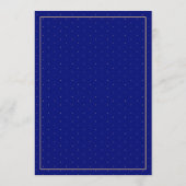 Elegant Blauw Goud Script Bruiloft Menu (Achterkant)