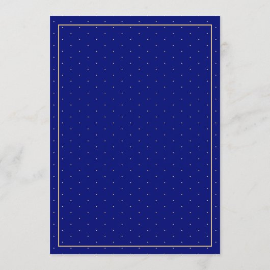 Elegant Blauw Goud Script Bruiloft Menu (Achterkant)