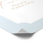 Elegant Blauw Goud Script Doop Favorieten teken Poster (Hoek)